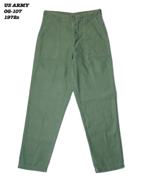 US ARMY OG-107 UTILITY TROUSERS 1972s MIL25030 Vintage アメリカ軍 ベイカーパンツ 1970年代 アメリカ製 ヴィンテージ