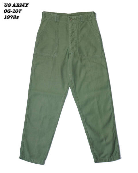 US ARMY OG-107 UTILITY TROUSERS 1972s MIL25032 Vintage アメリカ軍 ベイカーパンツ 1970年代 アメリカ製 ヴィンテージ