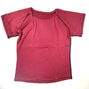 訳あり新品 レディース ヨガウェア 赤 XXLサイズ Tシャツ ヨガシャツ 半袖 トレーニング スポーツ フィットネスウェア インポート