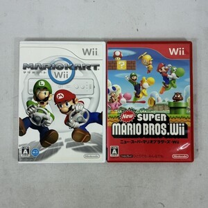 任天堂 ニンテンドー Wii用ゲームソフト マリオカート Newスーパーマリオブラザーズ セット 動作確認済み【中古】