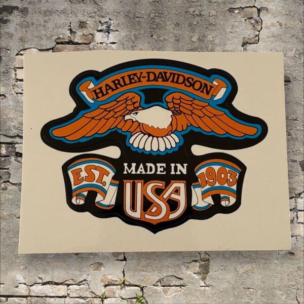 Harley-Davidson 75周年 80s デカール USA ハーレーダビッドソン ステッカー ロゴ バーアンドシールド イーグル ショベル USA
