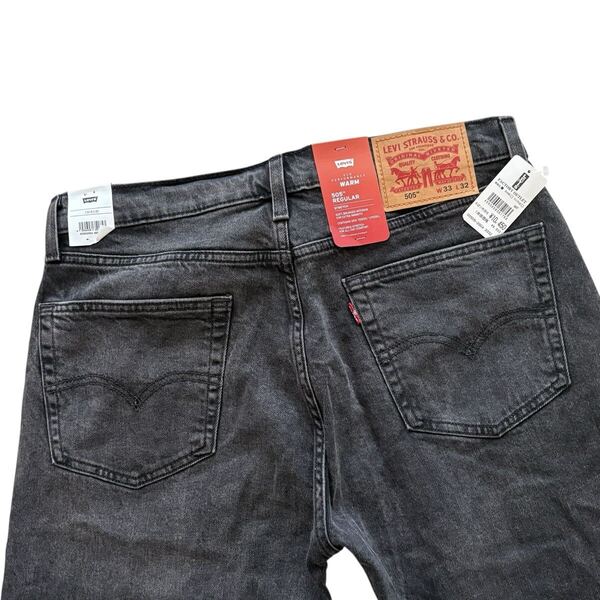 150周年 リーバイス Levi’s 505TM W33 ストレート メンズ ジーパン デニム ストレッチパンツ ブラックデニム WARM 505-2904