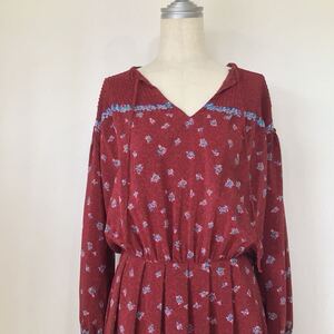 イタリア製 70s armonia アルモニア 総柄 シルク ロングワンピース 小花 花柄 / vintage ビンテージ GUNNE SAX ガニーサックス 50s60s80s