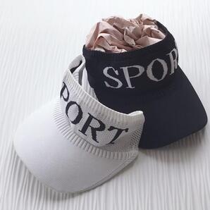 79 サンバイザー ニット 紫外線 吸汗 白黒 速乾 ゴルフ 自転車 2個セット