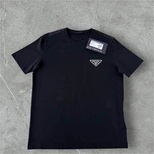 【新品未使用箱付き】 PRADA プラダ トライアングルロゴTシャツ 半袖 ブラック M
