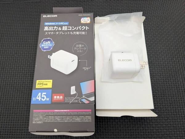 ◎0708u0827 エレコム(ELECOM) USB PD対応 充電器 45W Type-C×1 小型 軽量 折りたたみ式プラグ ホワイト ACDC-PD2245WH