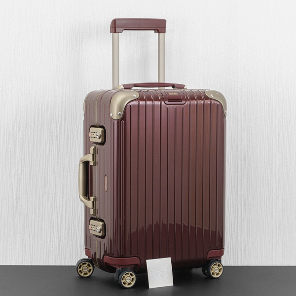 美品 RIMOWA リモワ LIMBO リンボ 37L 機内持ち込み 4輪 TSAロック キャビン カルモナレッド 小豆色系 ハイブリッド スーツケース キャリー