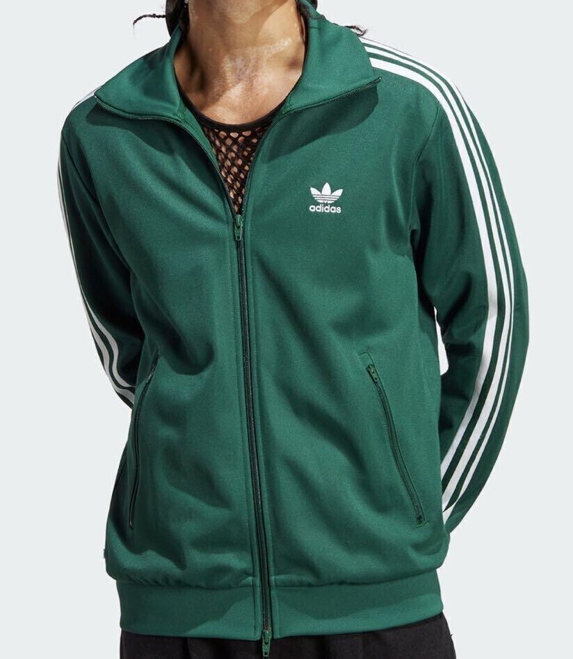 未使用 adidas originals アディダス トラックジャケット 緑 00s美品】アディダス刺繍トラックジャケット古着ジャージトップ