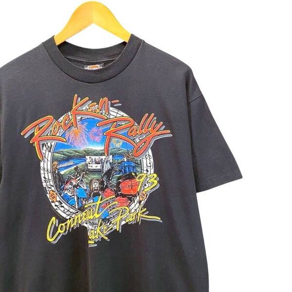 90s ビンテージ ハーレーダビッドソン 両面プリント Tシャツ L ブラック 90年代 ヴィンテージ Harley-Davidson バイカー チョッパー