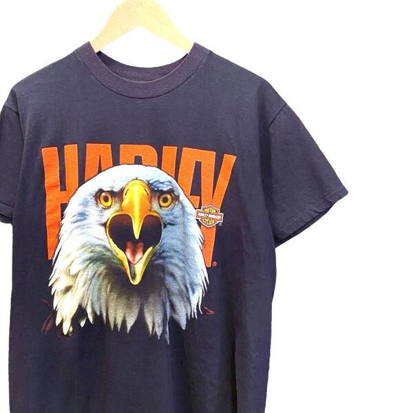 90s ビンテージ ハーレーダビッドソン 両面プリント Tシャツ L ブラック アメリカ製 90年代 USA製 Harley-Davidson バイカー チョッパー