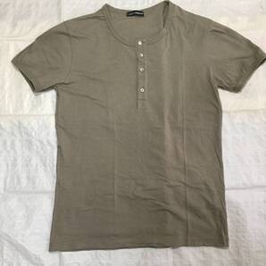 程度良~美品(送料込)ドルチェ&ガッバーナ■ヘンリーネック カーキグリーン 半袖Tシャツ サイズL ドルチェアンドガッバーナ