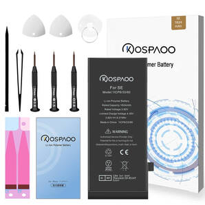 For iPhone SE 初代 バッテリー 『工具セット』 標準容量 交換ビデオ 1624mAh PSE準拠 Kospaoo/iPower 互換 Li-ion Battery 交換 修理