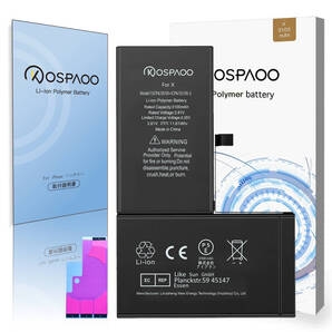『大容量』For iPhone X バッテリー 単品 交換ビデオ 3100mAh 増量 PSE準拠 Kospaoo/iPower 互換 Li-ion Battery 交換 修理