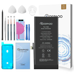 For iPhone 13 バッテリー 『工具セット』 標準容量 交換ビデオ 3227mAh PSE準拠 Kospaoo/iPower 互換 Li-ion Battery 交換 修理