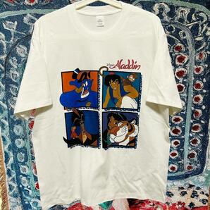レトロ ディズニー リプリント ティーシャツ 夏 半袖 メンズ 新品 映画 アラジン アニメ リプリント Tシャツ 半袖 メンズ 新品 個性的