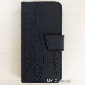 iPhone 16e (SE4) ケース スマホケース 手帳型 ブラック 黒 黒色 曲線 キューブ柄 立方体 smile