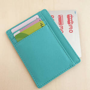【本革製】カードケース レディース 薄型 スリム 本革 ミントグリーン パスケース スキミング防止 メンズ セキュリティ 定期入れ IC ID