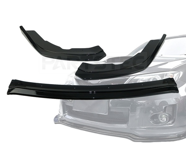 スバル インプレッサ WRX STI GRB GVB GRF 後期 フロント リップ スポイラー 3分割 ピアノブラック エアロ バンパー カナード/ 156-48 NF*