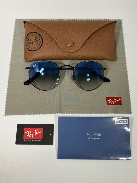 超美品 Ray-Ban サングラス RB3447 ROUND METAL レイバン クロス ケース 付属 RayBan イタリア製 MADE IN ITALY