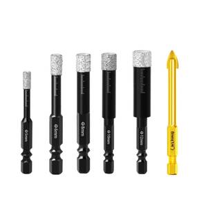 【新着商品】コアビット 5mm/6mm/8mm/10mm/12mm ガラス、セラミック大理石花崗岩タイル用ホールソー 6本 シャン