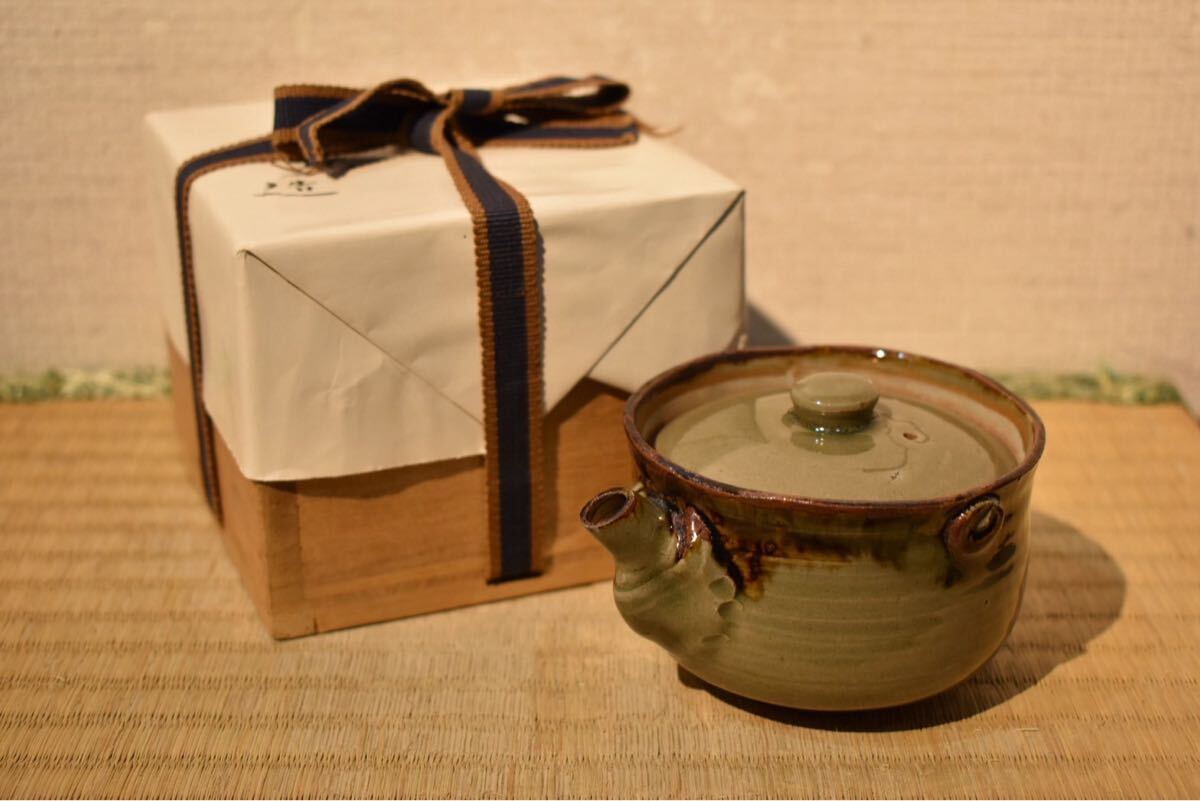 萩焼 宝瓶 煎茶道具　佐々木健　宝瓶　未使用　共箱 萩焼 宝瓶 煎茶道具佐々木健宝瓶未使用共箱