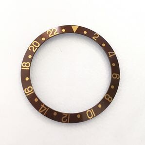 腕時計 修理交換用 社外部品 ベゼルインサート ブラウン/金文字 茶色 【対応】ロレックス GMTマスター 1670/1675/16750/16753等 ROLEX互換