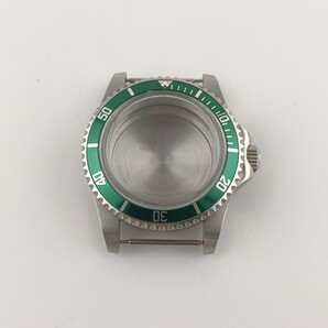 腕時計 ケース グリーン 緑 アルミインサート スーパードーム 風防【対応ムーブメント】MIYOTA 82系 8200/8205/8215821a等 ミヨタ 御代田