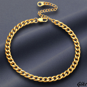 【サイズ調整可能で、さまざまな足首にフィット】 アンクレット メンズ 喜平 ステンレス カーブチェーン つけっぱなし ギフト ゴールド