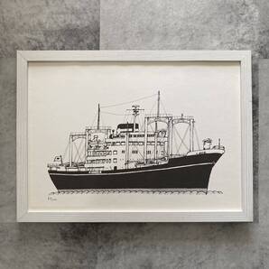 ●額装品 柳原良平 めきしこ丸 貴重イラスト A4サイズ額入り ポスター風 アートフレーム 送料無料 Y36