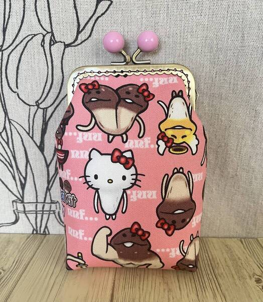 縦型がま口 ポーチ / 小物入れ / タバコケース / ハンドメイド☆ ハローキティ& なめこ