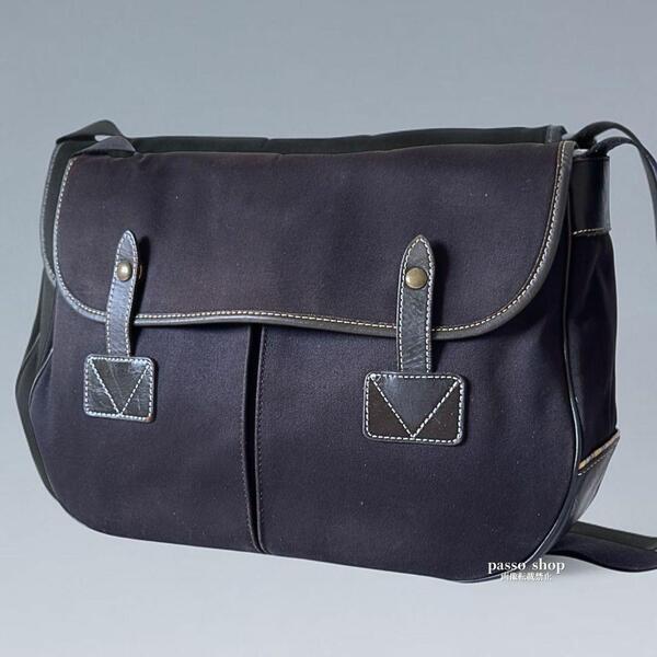 希少 Paul Smith ポールスミス メッセンジャーバッグ ダブルベルト 黒 カーキ 斜め掛け ショルダーバッグ クロスボディ ブラック