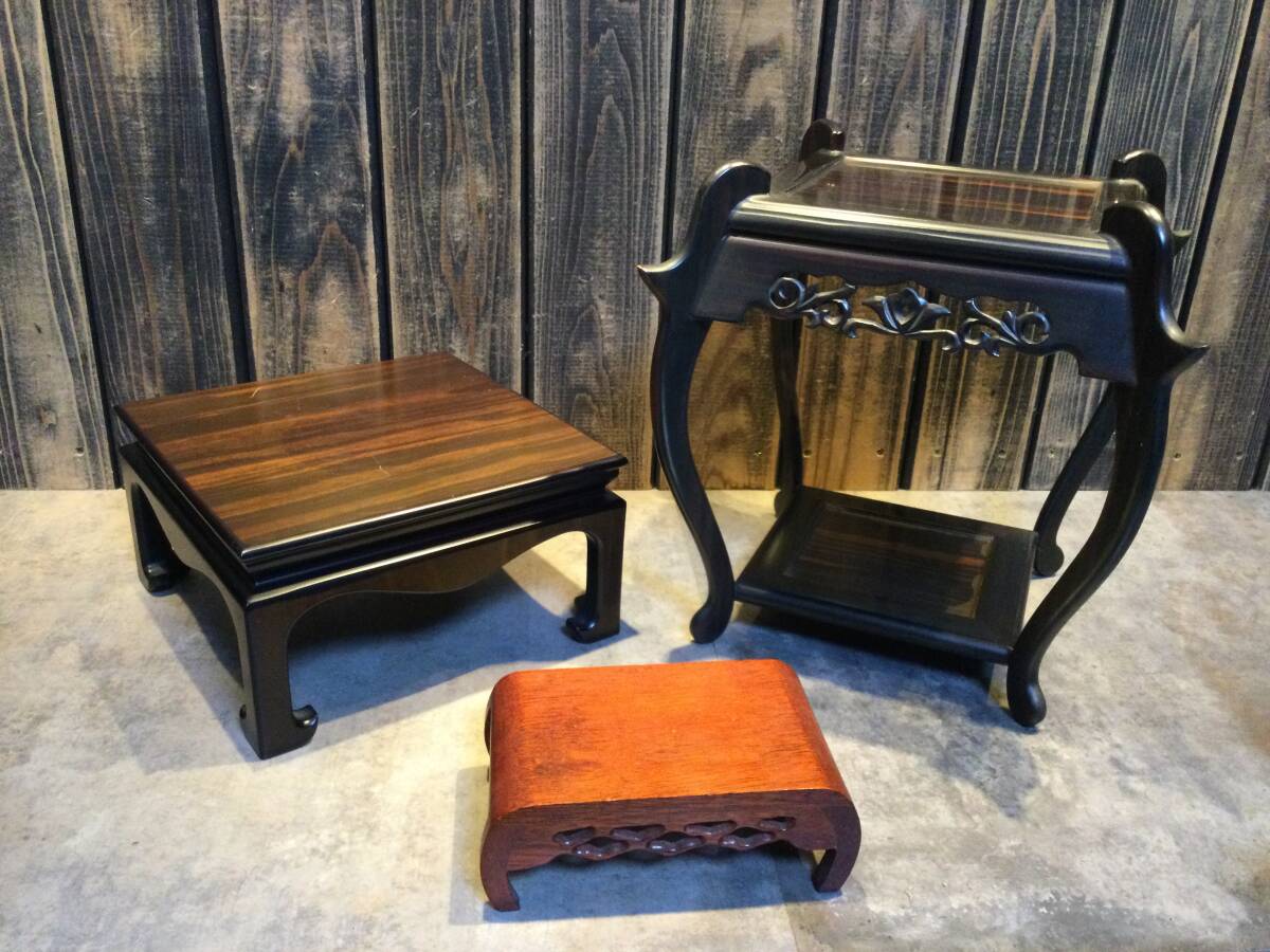 AN18 時代物 木製漆 平卓 漆絵巻 螺鈿 花台 香炉台 盆栽台 高さ28cm AN18 時代物 木製漆 平卓 漆絵巻 螺鈿 花台 香炉台 盆栽台 高さ