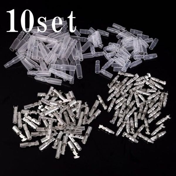 M 銀 10セット ギボシ端子 40PCS DIY オスギボシ端子 メスギボシ端子 オス端子スリーブ メス端子スリーブ 各10個