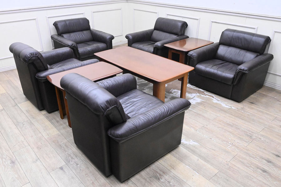 Yahoo!オークション -「ソファ 本革」(応接セット) (ソファ