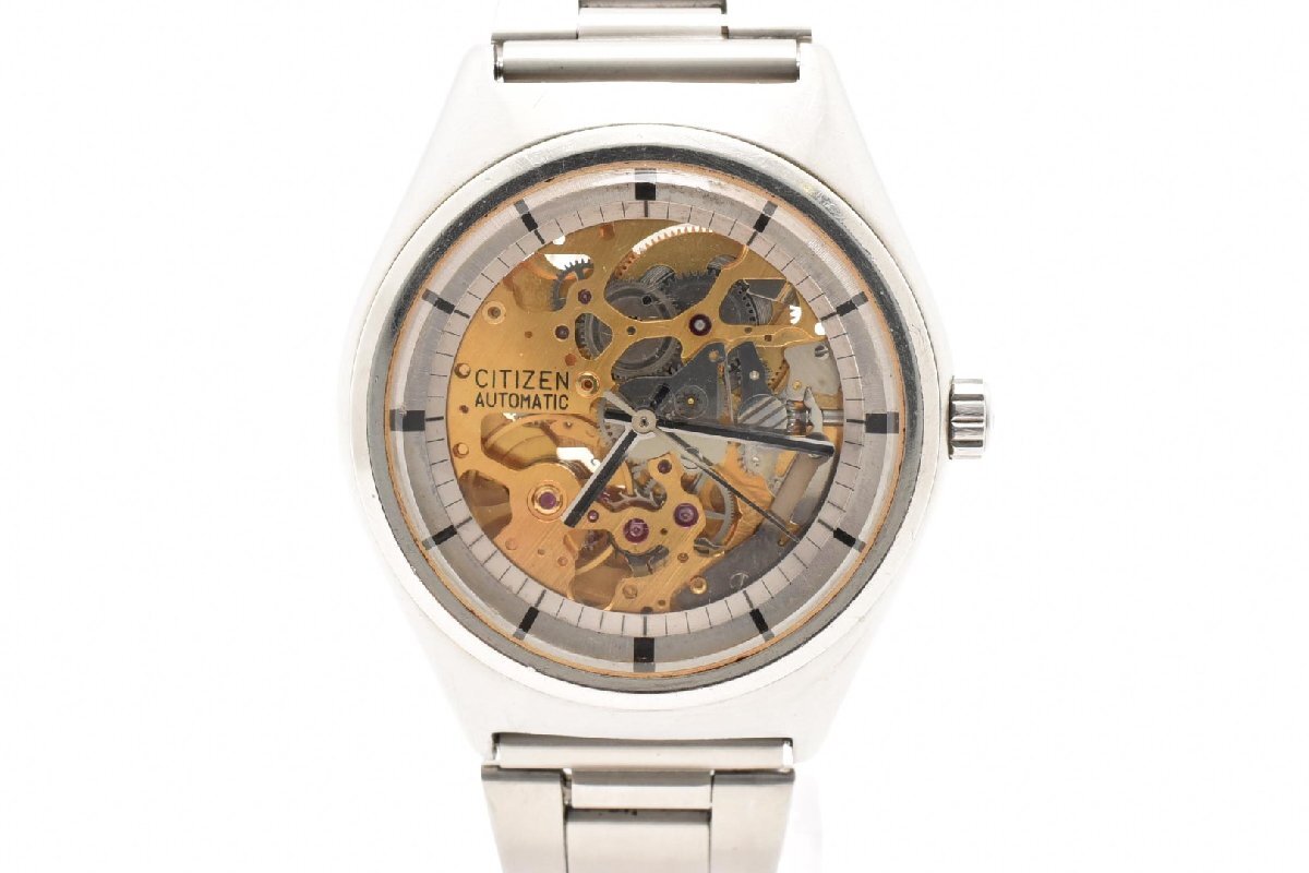 稼働品✨️CITIZEN 腕時計 自動巻き スケルトン シルバー Yahoo!オークション -「スケルトン 腕時計」(シチズン) (さ行)の