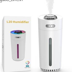 加湿器 3種類ムードライト 加湿器 小型 卓上 除菌 アロマ対応 RGBライト お手入れ簡単 6畳対応 静音 次亜塩素酸水対応 ホワイト