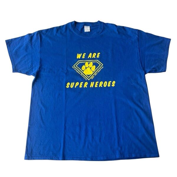 2XL PORT & COMPANY Tシャツ ビッグサイズ 半袖 トップス ユニセックス メンズ レディース USA古着 ロゴ 表面ロゴ 3段プリント