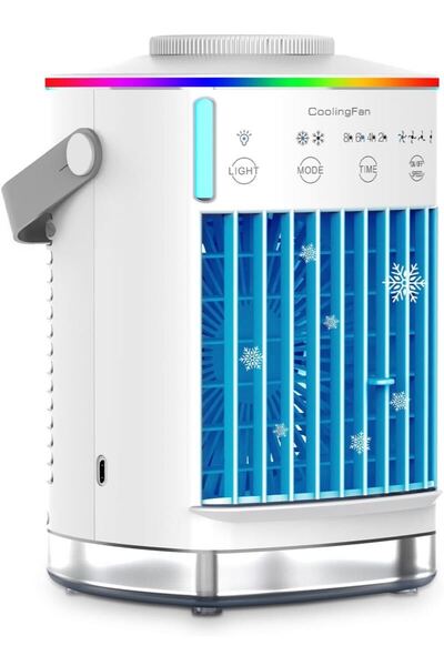 冷風機 冷風扇 冷風扇風機 【2025年全新エアコン代替モデル|夏の電気代節約に最適】強力な風速・力強い風感・USB-C接続・