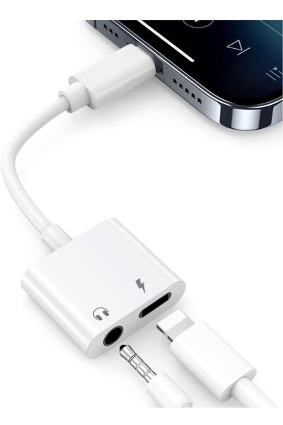iPhone イヤホン変換アダプタ 2in1 Lightning to 3.5mm ヘッドフォンジャック - 充電しながら音楽再生