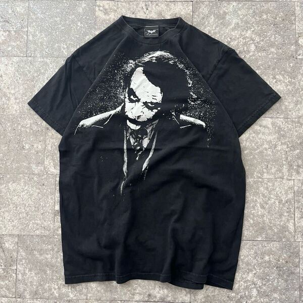 古着 ヴィンテージ 00s 2008 THE DARK KNIGHT JOKER Movie T-shirt ダークナイト ジョーカー プリント Tシャツ ブラック 黒 L メンズ