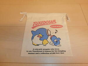 即決★新品★タキシードサム TUXEDOSAM 巾着 布製 ★サンリオはぴだんぶいコップ巾着★幼児幼稚園保育園小学生中学生高校生