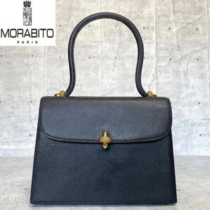 MORABITO TRAVIATA トラヴィアータ モラビト レザー ダークネイビー ゴールド金具 ハンドバッグ トートバッグ