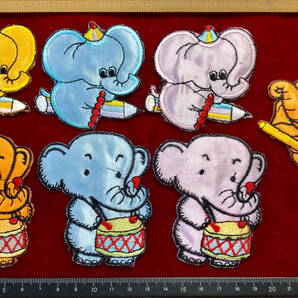 *!¶ ワッペン楽園 - - 7個セットで1単位として *!¶ 三種の象さん 半手作り 手芸 工芸 キルト 服飾 図工 幼稚園 養護 縫製