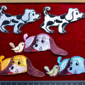 *!¶ ワッペン楽園 - - 5個セットで1単位として *!¶ 2種5匹の可愛いワンちゃん 半手作り 手芸 工芸 キルト 服飾 図工 幼稚園 養護 縫製