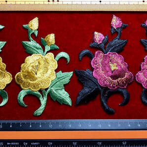 *!¶ ワッペン楽園 - - 2色ペア牡丹花?4枚セットbで1単位 *!¶ 四枚牡丹花? 半手作 手芸 工芸 キルト趣味 服飾 図工 幼稚園 養護 縫製