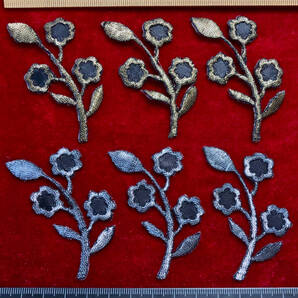 *!¶ ワッペン楽園 - - 2色6枚セットで1単位 *!¶ 金銀二色各3枚ずつで 半手作り 手芸 工芸 キルト趣味 服飾 図工 幼稚園 養護 縫製 他