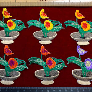 *!¶ ワッペン楽園 - - 6枚花セットで1単位 *!¶ 六枚花セットで 半手作り 手芸 工芸 キルト趣味 服飾 図工 幼稚園 養護 縫製 他