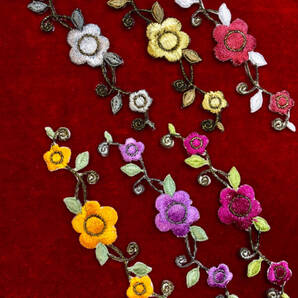 *!¶ ワッペン楽園 - - 6色花セットで1単位 *!¶ 6色花セット 半手作り 手芸 工芸 キルト趣味 服飾 図工 幼稚園 養護 縫製 他