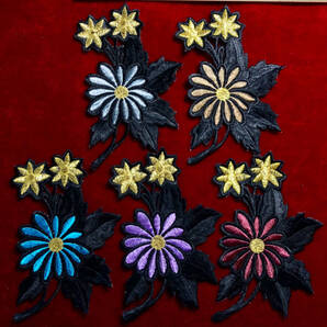 *!¶ ワッペン楽園 - - 5色菊花セットで1単位 *!¶ 五色の菊花 半手作り 手芸 工芸 キルト趣味 服飾 図工 幼稚園 養護 縫製 他