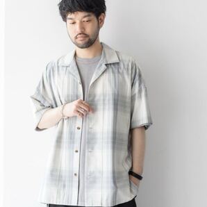 ATTACHMENT オンブレチェック 半袖シャツ 1 定価35200円 シルク混 日本製eBay出品タイトル Ombre Check S/S Shirt 1 Silk Blend